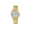 Reloj standard analogo dorado con blanco l CASIO-0