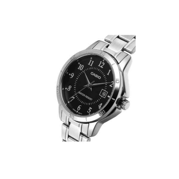 Reloj analogo metal wr plateado con negro l CASIO-22524