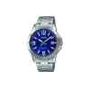 Reloj analogo metal wr plateado con azul l CASIO-0