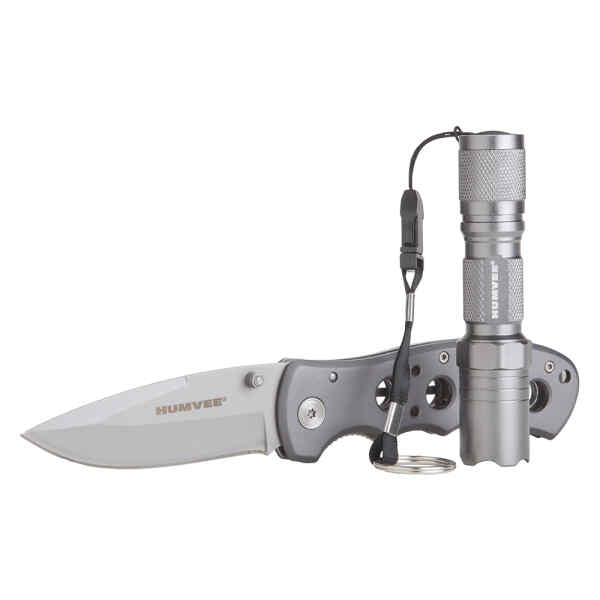 Kit sobrevivencia led y cuchillo gris | HMV-CP-3GRY - HUMVEE-0