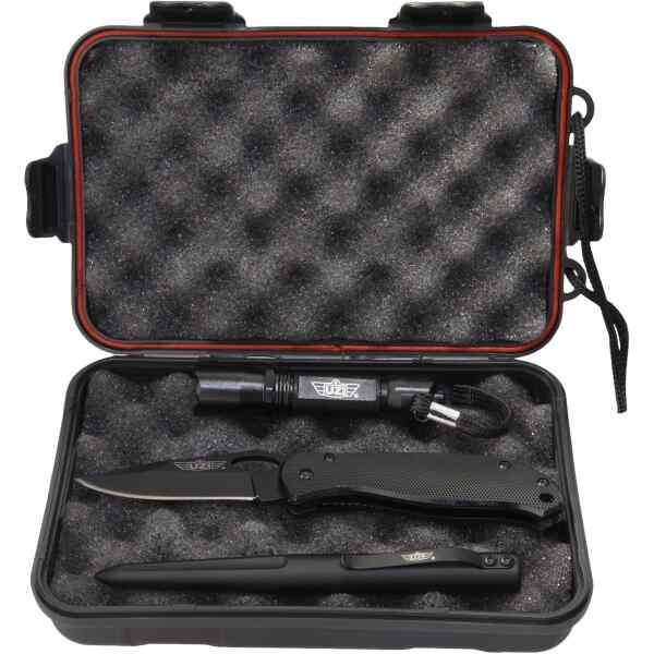 Paquete de regalo táctico, cuchillo, luz led y bolígrafo táctico | UZI-TACPAK-1 - UZI-0