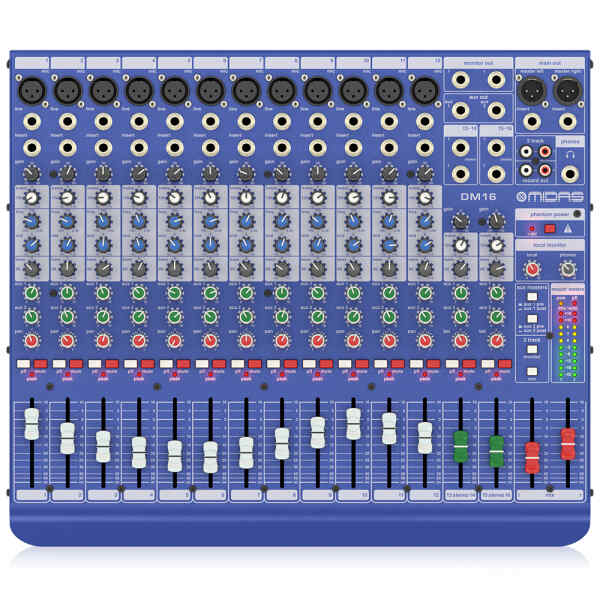 Consola de estudio y directo analogico de 16 entradas con preamplificadores de microfono | DM16 - MIDAS-0