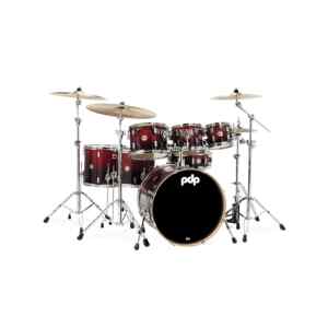 Bateria acustica 7 piezas red to black fade l PDP