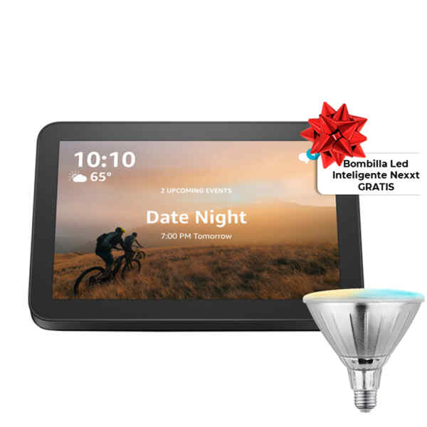 Pantalla inteligente charcoal con Alexa + Bombilla LED Inteligente | ECHO SHOW 8 – AMAZON