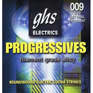 Juego de cuerdas Progresive para guitarra electrica 009-42 l PRXL SET – GHS Juego de cuerdas Progresive para guitarra electrica 009-42 l PRXL SET – GHS