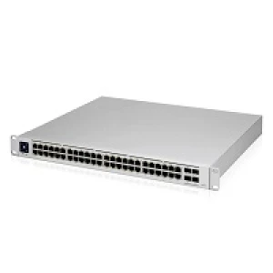 Ubiquiti UniFi Switch USW-48-POE – Conmutador – Gestionado – 48 x 10/100/1000 (32 PoE+) + 4 x Gigabit SFP – sobremesa, montaje en rack – PoE+ (195 W)
