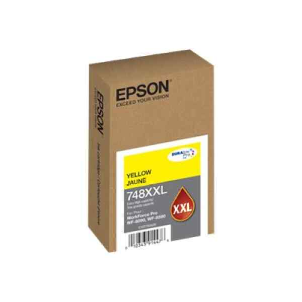 Epson 748XXL – XL – amarillo – original – cartucho de tinta – para WorkForce Pro WF-6090, WF-6590, WF-8090, WF-8090 D3TWC, WF-8590, WF-8590 D3TWFC