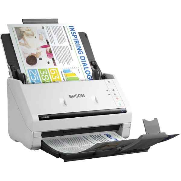 Epson – Escaner a color DS-530 II – Duplex una pasada 35ppm/70ipm – ADF 50pag – 600dpi, Resolución 1,200dpi – Gramaje 27g/m2-413g/m2 – TWAIN, ISIS – 4,000pag x día/200,000 ciclos – USB 3.0 – Windows, MAC – 2 años