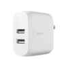 Belkin – Cargador de pared – 24 vatios – 4.8 A – 2 conectores de salida (2 x USB) – en el cable: USB-C