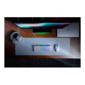 Razer Huntsman Mini – Teclado – retroiluminación – USB – EE. UU. – interruptor: Razer Clicky Optical Purple – mercurio