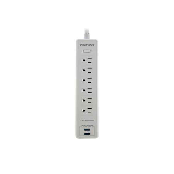 Forza – Surge protector – AC 110/220 V – 5 Tomas de Corriente – UNV NEMA 2USB 5ft WH