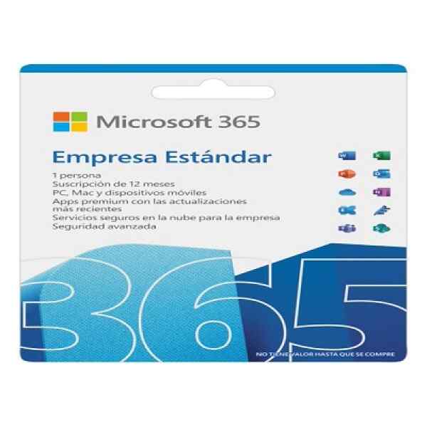 Microsoft 365 Business Standard – Licencia – 1 usuario activo – Tarjeta de activación – Windows