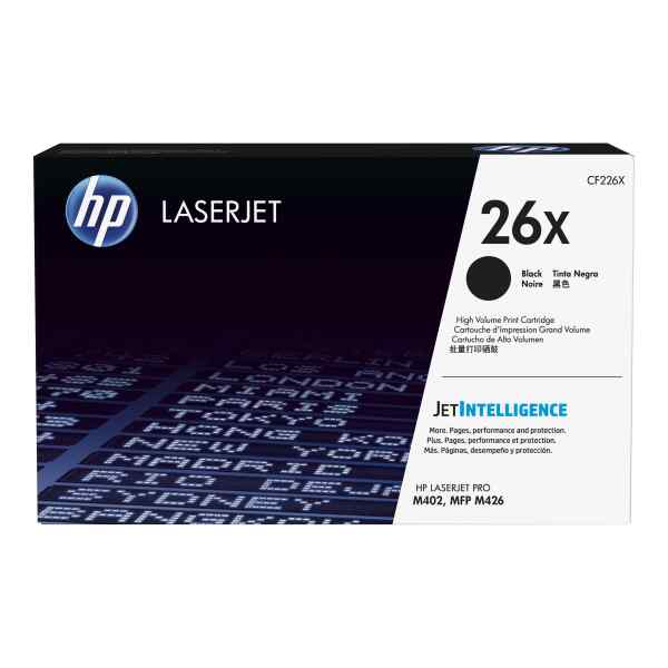 HP 26X – Alto rendimiento – negro – original – LaserJet – cartucho de tóner (CF226X) – para LaserJet Pro M402, MFP M426