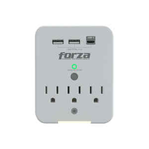 Forza FWT-331USBC – Protector contra sobretensiones (montaje en pared) – CA 125 V – 1875 vatios – conectores de salida: 3 – blanco Forza FWT-331USBC – Protector contra sobretensiones (montaje en pared) – CA 125 V – 1875 vatios – conectores de salida: 3 – blanco