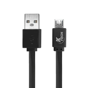 Xtech XTG-231 – Cable USB – USB (M) a Micro-USB tipo B (M) – USB 2.0 – 5 V – 2.4 A – 1 m – plano – negro, blanco, azul, verde, naranja (paquete de 10)