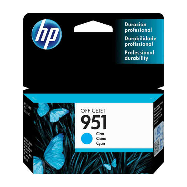 HP 951 – 8 ml – cián – original – cartucho de tinta – para Officejet Pro 251dw, 276dw, 8100, 8600, 8600 N911a, 8610, 8615, 8616, 8620, 8625, 8630