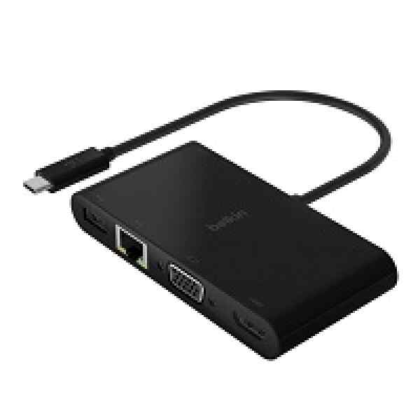 Belkin – Adaptador de carga y multimedia – USB-C – VGA, HDMI – 1GbE Belkin – Adaptador de carga y multimedia – USB-C – VGA, HDMI – 1GbE