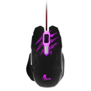 Mouse para Gaming Xtech XTM-610 Lethal Haze – Resolución ajustable de hasta 3200 ppp – Luces LED de 4 colores – Cable sin enredos – para juegos 3D de 6 botones – Sensor: Óptico – Botones: 6 – Iluminado: Sí – Longitud del cable: 5,2 pies, trenzado
