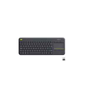 Logitech Wireless Touch Keyboard K400 Plus – Teclado – con panel táctil – inalámbrico – 2.4 GHz – QWERTY – Internacional de EE. UU. – negro