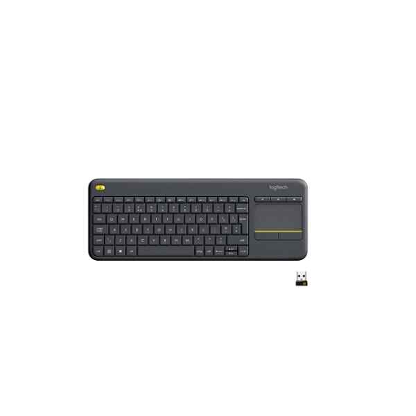 Logitech Wireless Touch Keyboard K400 Plus – Teclado – con panel táctil – inalámbrico – 2.4 GHz – QWERTY – Internacional de EE. UU. – negro