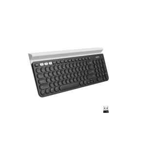 Logitech – Keyboard – Wireless – Spanish – 2.4 GHz / Bluetooth – Ergonomic Design – Black (keyboard) / Black and white