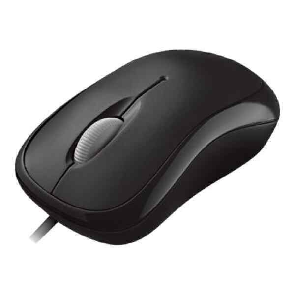 Mouse Basic Optical for Business diestro y zurdo optico 3 botones cableado PS/2, USB negro | Microsoft
