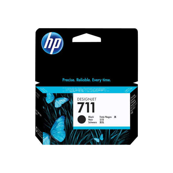 HP 711 – 38 ml – negro – original – DesignJet – cartucho de tinta – para DesignJet T100, T120, T120 ePrinter, T125, T130, T520, T520 ePrinter, T525, T530