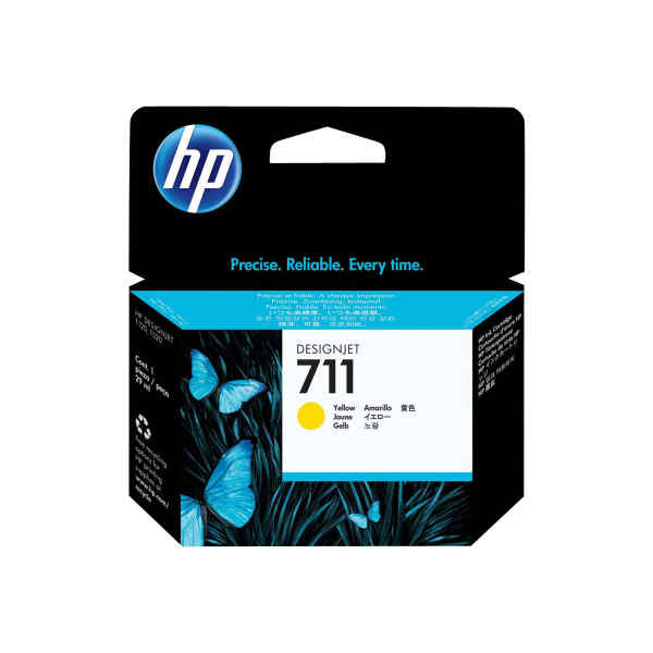 HP 711 – 29 ml – amarillo – original – DesignJet – cartucho de tinta – para DesignJet T100, T120, T120 ePrinter, T125, T130, T520, T520 ePrinter, T525, T530