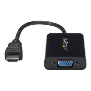 StarTech.com Cable Adaptador Externo Conversor Vídeo Audio HDMI a VGA – 1x HD15 Hembra – 1x HDMI Macho – 1x Mini Jack Hembra – 1920×1200 – Adaptador de vídeo – HDMI macho a HD-15 (VGA), miniconector, Micro-USB tipo B hembra – 25 cm – negro – compatibilidad con 1080p, activo – para P/N: DK30CH2DEP, DK30CH2DEPUE, MST30C2DPPD