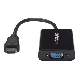 StarTech.com Cable Adaptador Externo Conversor Vídeo Audio HDMI a VGA – 1x HD15 Hembra – 1x HDMI Macho – 1x Mini Jack Hembra – 1920×1200 – Adaptador de vídeo – HDMI macho a HD-15 (VGA), miniconector, Micro-USB tipo B hembra – 25 cm – negro – compatibilidad con 1080p, activo – para P/N: DK30CH2DEP, DK30CH2DEPUE, MST30C2DPPD