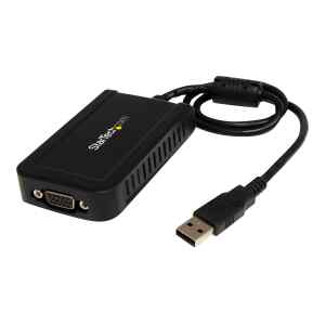 StarTech.com Adaptador de Vídeo Externo USB a VGA – Cable Conversor – Tarjeta Gráfica Externa – Hembra HD15 – Macho USB A – 1920×1200 – Adaptador USB / VGA – Conforme a la TAA – USB (M) a HD-15 (VGA) (H) – USB 2.0 – 50 cm – admite 1920×1200 (WUXGA) – gris – para P/N: MXT101MM