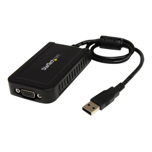 StarTech.com Adaptador de Vídeo Externo USB a VGA – Cable Conversor – Tarjeta Gráfica Externa – Hembra HD15 – Macho USB A – 1920×1200 – Adaptador USB / VGA – Conforme a la TAA – USB (M) a HD-15 (VGA) (H) – USB 2.0 – 50 cm – admite 1920×1200 (WUXGA) – gris – para P/N: MXT101MM