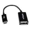 StarTech.com Cable Adaptador de 12cm Micro USB Macho a USB A Hembra OTG para Tablets Smartphones Teléfonos Inteligentes – Negro – Adaptador USB – USB (H) a Micro-USB tipo B (M) – USB 2.0 OTG – 12.7 cm – negro – para P/N: ST4300U3C1, ST4300U3C1B