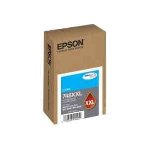 Epson 748XXL – XL – cián – original – blíster con alarmas de RF/acústica – cartucho de tinta – para WorkForce Pro WF-6090, WF-6590, WF-8090, WF-8090 D3TWC, WF-8590, WF-8590 D3TWFC