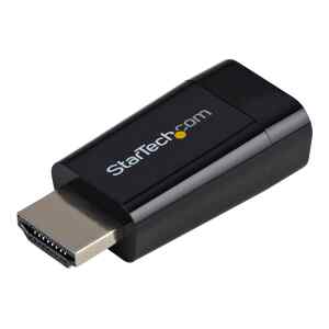 StarTech.com Adaptador Conversor  de Vídeo HDMI a VGA – Convertidor Portátil ideal para Chromebooks, Ultrabooks y Portátiles – 1920×1200 – Adaptador de vídeo – HDMI macho a HD-15 (VGA) hembra – 4.5 cm – negro – activo – para P/N: DKT30CSDHPD3, SV211HDUC, SV221HUC4K