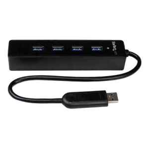 StarTech.com Adaptador Concentrador Hub Ladrón USB 3.0 Super Speed 4 Puertos Salidas Portátil para Laptop Ordenador – Negro – Hub – 4 x SuperSpeed USB 3.0 – sobremesa – para P/N: FCREADMICRO3, MSDREADU3CA