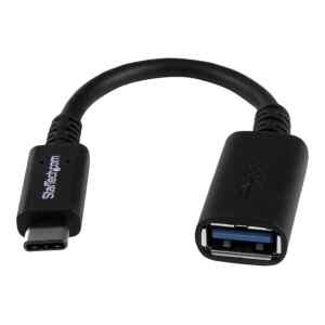 StarTech.com Adaptador USB 3.1 Type-C a A – Conversor USB-C – Adaptador USB – 24 pin USB-C (M) a USB Tipo A (H) – USB 3.0 – 15.2 cm – negro – para P/N: DK31C3HDPD, DK31C3HDPDUE, DKM30CHDPD, DKM30CHDPDUE, PEXUSB312A1C1H, PEXUSB312A2C2V