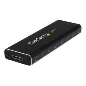 StarTech.com Adaptador SSD M.2 a USB 3.0 SuperSpeed UASP con Carcasa Protectora – Conversor NGFF de Unidad SSD – Caja de almacenamiento – M.2 – SATA 6Gb/s – USB 3.0 – negro