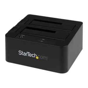StarTech.com Dual-Bay USB 3.0 eSATA to SATA Hard Drive Docking Station, USB Hard Drive Dock, External 2.53.5 SATA IIIIII, SSDHDD Docking Station, Hot-Swap Hard Drive Bays – Top-Loading – Controlador de almacenamiento – 2.5″, 3.5″ – SATA 6Gb/s – eSATA 6Gb/s, USB 3.0 – negro – para P/N: SVA12M5NA