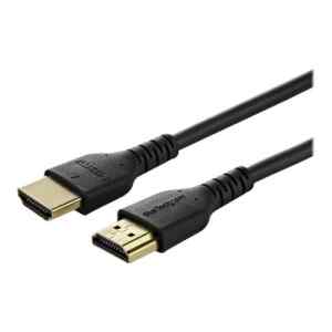 StarTech.com Cable de 2m HDMI de Alta Velocidad con Ethernet Premium – de 4K a 60Hz – de Servicio Pesado – Premium HDMI 2.0 (RDHMM2MP) – Velocidad alta Premium – cable HDMI con Ethernet – HDMI macho a HDMI macho – 2 m – negro – para P/N: TB3DKM2HDL