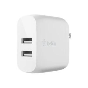 Belkin – Cargador de pared – 24 vatios – 4.8 A – 2 conectores de salida (USB) – blanco