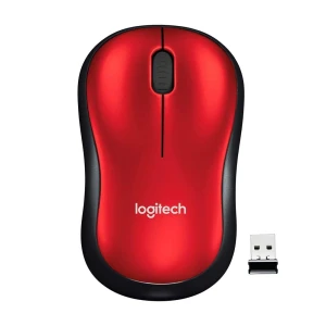 Logitech M185 – Ratón – diestro y zurdo – óptico – inalámbrico – 2.4 GHz – receptor inalámbrico USB – rojo