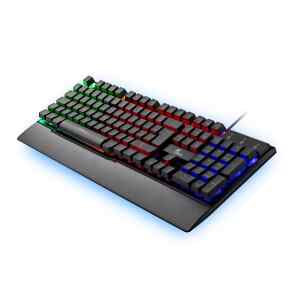 Teclado para Gaming Xtech XTK-510S – Español – Iluminación LED Multi-color con efectos de luz – Conexión USB inmediata – Descansa-palmas integrado con acabado texturizado