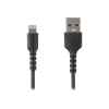 StarTech.com Cable Resistente USB-A a Lightning de 1 m Negro – Cable USB Tipo A a Lightning con Fibra de Aramida – MFi (RUSBCLTMM1MB) – Cable Lightning – USB macho recto a Lightning macho recto – 1 m – doble blindado – negro