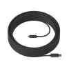 Logitech Strong – Cable USB – USB Tipo A (M) a 24 pin USB-C (M) – USB 3.1 – 10 m – plenum, Active Optical Cable (AOC) – para Room Solution Huddle, Large