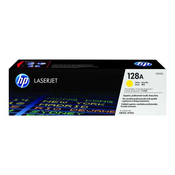 HP 128A – Amarillo – original – LaserJet – cartucho de tóner (CE322A) – para Color LaserJet Pro CP1525n, CP1525nw; LaserJet Pro CM1415fn, CM1415fnw