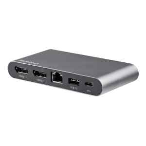 StarTech.com Adaptador Multipuertos USB-C – Dos Monitores – Windows – USB Tipo C a DisplayPort Doble de 4K – 2x USB-A – PD 3.0 100W – GbE (DK30C2DAGPD) – Estación de conexión – USB-C – 2 x DP – 1GbE – para P/N: ARMBARDUO, ARMBARDUOV, ARMDUAL, ARMDUAL30, ARMDUALV, ARMSLIMDUO