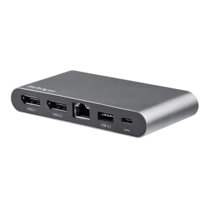 StarTech.com Adaptador Multipuertos USB-C – Dos Monitores – Windows – USB Tipo C a DisplayPort Doble de 4K – 2x USB-A – PD 3.0 100W – GbE (DK30C2DAGPD) – Estación de conexión – USB-C – 2 x DP – 1GbE – para P/N: ARMBARDUO, ARMBARDUOV, ARMDUAL, ARMDUAL30, ARMDUALV, ARMSLIMDUO
