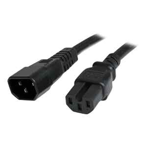StarTech.com Cable 91cm 14 AWG Adaptador Jumper Bridge IEC C14 a IEC C15 para Servidor UPS – Cable de alimentación – IEC 60320 C14 a IEC 60320 C15 – CA 250 V – 90 cm – moldeado – negro