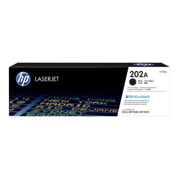 HP 202A – Negro – original – LaserJet – cartucho de tóner (CF500A) – para Color LaserJet Pro M254dw, M254nw, MFP M280nw, MFP M281cdw, MFP M281fdn, MFP M281fdw